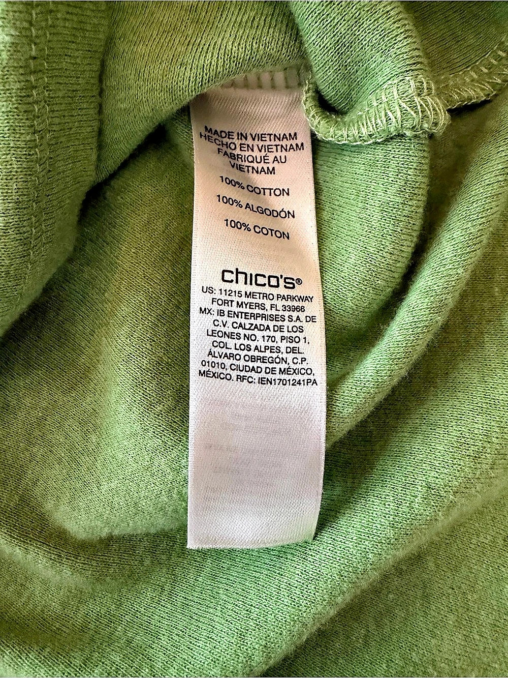 Chico’s 2-Piece Greens V-Neck Cotton T-Shirt Bundle Size XL - Picture 4 of 12
